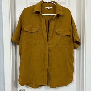 Madewell Brown Button Down Shirt Casual Top